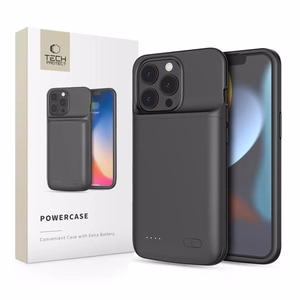 Tech-Protect PowerCase iPhone 13 / 13 Pro -puhelimelle, jossa on 4800mAh Powerbank - musta