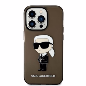 Karl Lagerfeld KLHCP14LHNIKTCK iPhone 14 Pro 6.1 musta/musta kova suojakuori Ikonik Karl Lagerfeld