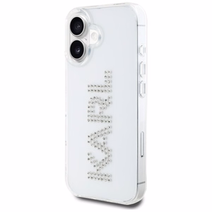 Karl Lagerfeld IML Rhinestones Logo iPhone 16 Suojakuori - Läpinäkyvä
