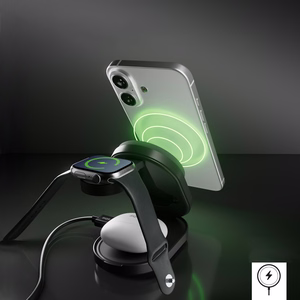 SBS Qi2.2 25W Inductive 3-in-1 Foldable Charging Station with MFI Certificate - Black