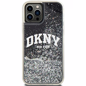 DKNY Liquid Glitter Big Logo Suojakuori iPhone 12 Pro/12:lle - musta