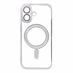 Suojakuori iPhone 17:lle Electro Mag Cover yhteensopiva MagSafen kanssa hopeinen