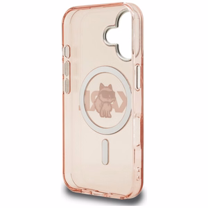 Karl Lagerfeld IML Choupette Sketch Logo MagSafe Suojakuori iPhone 16 - vaaleanpunainen