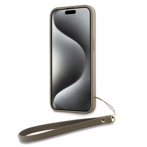 DKNY Wrist Strap Stock Logo Suojakuori iPhone 15 / 14 / 13:lle - Beige