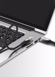 Joyroom Sharp Series S-M411 USB-A / micro USB 3A 1.2m kaapeli latausilmaisimella - musta