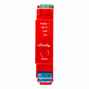 Shelly Pro 1PM DIN-kisko kytkin tehomittauksella, 1-kanavainen, WiFi/LAN