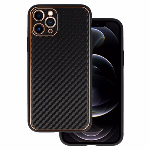 TEL PROTECT Nahkainen Carbon Suojakuori iPhone 11 Pro:lle musta
