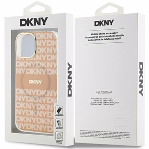 DKNY IML Mono ja Raita MagSafe Suojakuori iPhone 15 / 14 / 13:lle - vaaleanpunainen