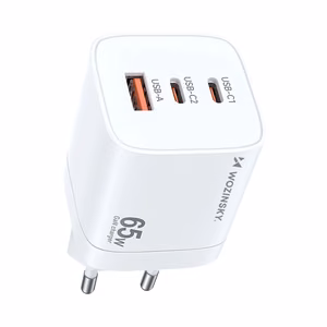 Wozinsky CGWCW 65W GaN seinälaturi USB-A / 2 x USB-C - valkoinen