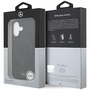 Mercedes Plain Smooth Nahkainen MagSafe Suojakuori iPhone 17:lle - Musta