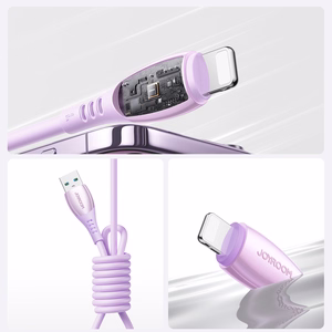 Joyroom S-A59 Vibrant Series 3A USB-A - Lightning Kaapeli 1,2m - violetti