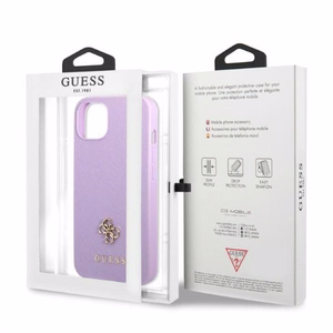 Guess GUHCP13SPS4MU iPhone 13 mini 5.4" violetti/violetti kovakuori Saffiano 4G Small Metal Logo