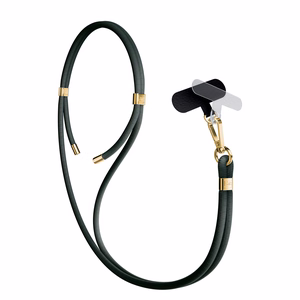 3mk EasyClip Elite puhelimen kaulahihna, Evergreen (kultaiset osat)