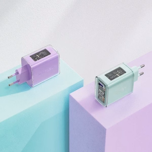 Acefast charger GaN 65W 3 ports (1xUSB, 2xUSB C) gray (A45)