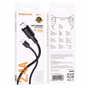 Borofone kaapeli BX111 Feliz - USB - Micro USB - 2,4A 1 m musta