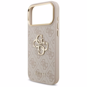 Guess 4G Big 4G Classic Logo Big Strap Metal Buttons suojakuori iPhone 17 Pro Max - pinkki