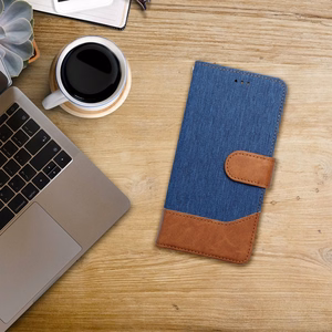 Läppäsuojakuori iPhone 16e -lle (SE 4 2025) Jeans Book sininen