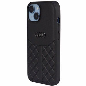 Audi Genuine Leather Suojakuori iPhone 14 6.1 musta/musta kova kuori AU-TPUPPCIP14-Q8/D1-BK