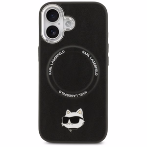 Karl Lagerfeld Choupette Pin MagSafe Suojakuori iPhone 17:lle - Musta