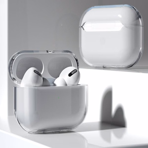 Kotelo AirPods 2 / AirPods 1 -kuulokkeille jäykkä, vahva, läpinäkyvä suojus kuulokkeille (kotelo A)