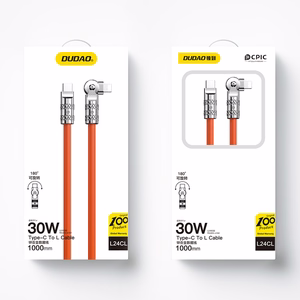 Dudao L24CL USB-C - Lightning kulmittainen Kaapeli 180 asteen kierrolla 30W 1m - oranssi