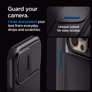 Spigen Optik Armor Mag Suojakuori MagSafe:lla iPhone 16 Pro Max:lle - musta