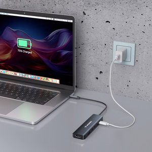 USB-C 6 in 1 Hub Wozinsky WHBC10Y4S Multifunctional, Aluminum, with 25 cm Cable - Gray