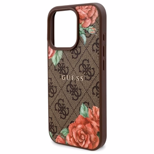 Guess GUHMP16LP4ROPEMCW iPhone 16 Pro 6.3" Ruskea/Ruskea Kova Suojakuori 4G Flowers Print MagSafe