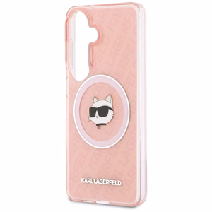 Karl Lagerfeld suojakuori IML Repeated Choupette MagSafe Samsung Galaxy S26:lle pinkki