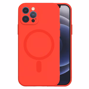TEL PROTECT MagSilicone Suojakuori iPhone 15:lle punainen