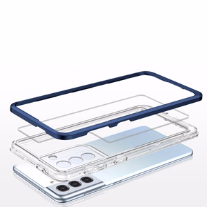 Clear 3in1 suojakuori Samsung Galaxy S23+:lle silikoninen kuori kehyksellä sininen