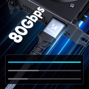 Wozinsky WPS-16AYL2S DisplayPort 2.1 80Gb/s 16K@60Hz 8K@120Hz 4K@240Hz HDR HDCP DSC kaapeli - musta