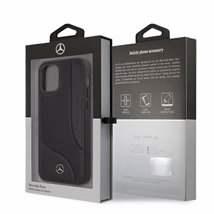 Mercedes Nahka rei'itetty alue Kotelo iPhone 12 mini - musta