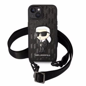Karl Lagerfeld KLHCP14SSTKMK iPhone 14 6.1" musta/musta kovakuori Monogram Ikonik Patch
