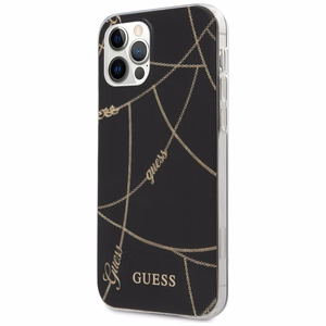 Guess Gold Chain Collection iPhone 12 Pro Max 6.7" Suojakuori - musta
