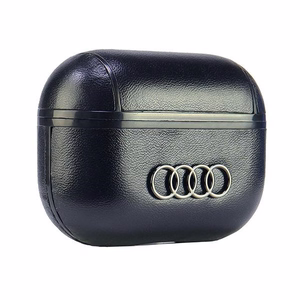 Audi Nahkainen Big Logo AirPods Pro 2 Suojakuori Musta/Musta AU-APP2-GT/D3-BK