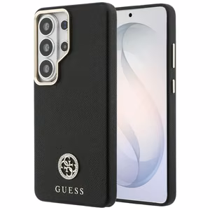 Guess suojakuori Rhinestone Round Logo MagSafe Samsung Galaxy S26 Ultra:lle musta
