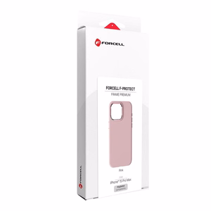 Suojakuori iPhone 15 PRO MAX:lle Forcell F-Protect Frame Premium yhteensopiva MagSafen kanssa vaaleanpunainen