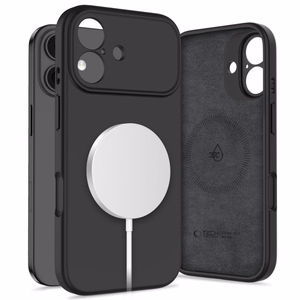 Tech-Protect Silikoninen MagSafe Suojakuori iPhone 17:lle - musta