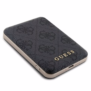 Guess 4G Metal Logo kotelo iPhone 14 Pro Max + 5000mAh MagSafe varavirtalähde - musta