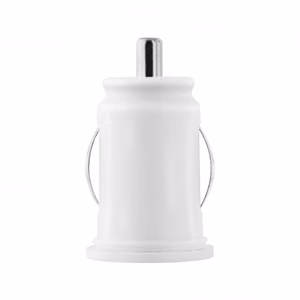 TOTI kaksois-USB autolaturi micro USB -kaapelilla 1 m 2.1 A, valkoinen