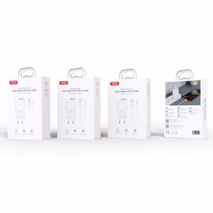 XO seinälaturi CE34 2x USB 2,4A, valkoinen + USB-C-kaapeli