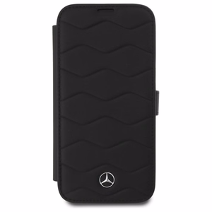 Mercedes MB Waves nahkainen Suojakuori iPhone 16 Pro Max:lle - musta