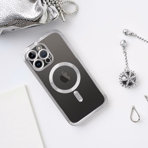Suojakuori iPhone 17:lle Electro Mag Cover yhteensopiva MagSafen kanssa hopeinen