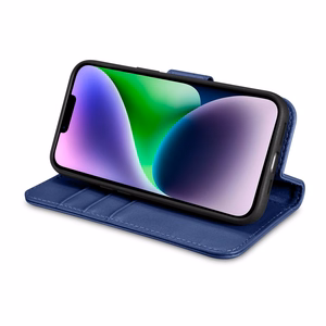 iCarer Lompakko Kotelo 2in1 Cover iPhone 14 Plus Anti-RFID Nahka Flip Case Sininen (WMI14220727-BU)