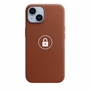 Puhelimen suojakuori Leather Case v2 iPhone 14:lle, Umber, pakkauksessa