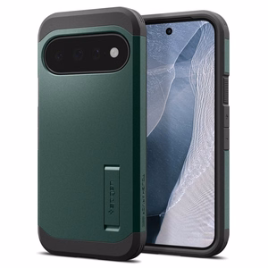 Spigen Tough Armor Mag MagSafe -suojakuori Google Pixel 11 -mallille, tummanvihreä