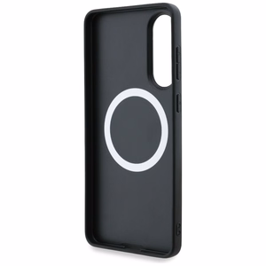 BMW Nahkainen Oversized Stripes MagSafe Suojakuori Samsung Galaxy S25 Edge:lle - Musta