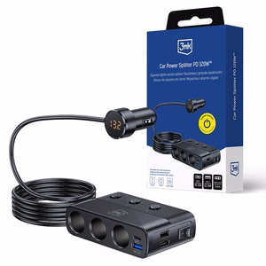 Auton laturi 3mk Car Power Splitter 120W 3xUSB-A/USB-C/3xDC