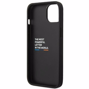 Kotelo BMW BMHCP14M22PTDK iPhone 14 Plus 6.7 "musta / musta nahka leima Tricolor".